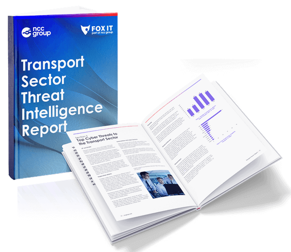 mock book rendering of NCC Group's Transport TI report 2025