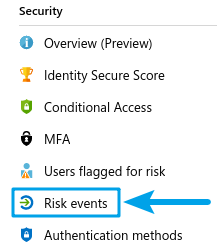 Azure active directory menu