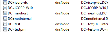 browsing to the DNS zone