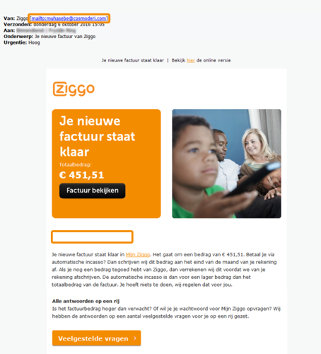 example of the phishing e-mail