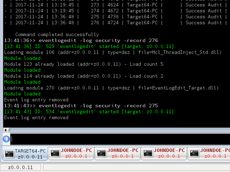 Figure 1: DanderSpritz with eventlogedit in action
