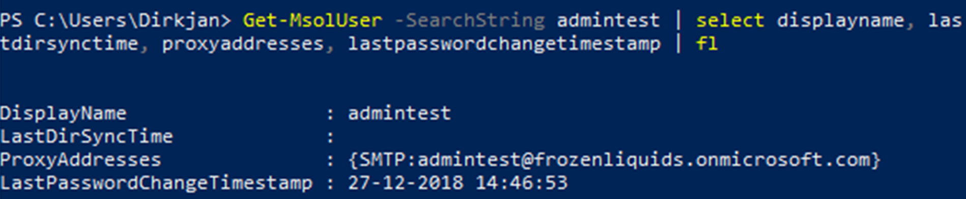 the get msoluser command